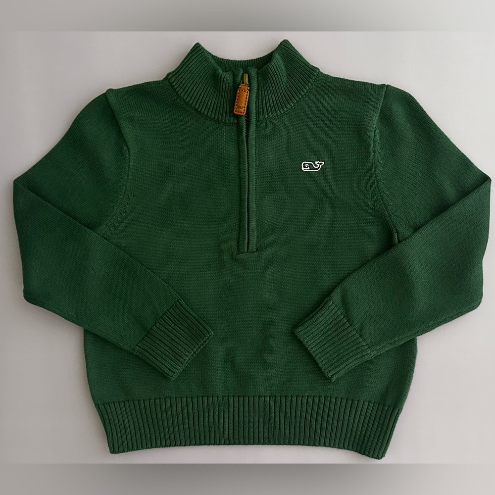 Vineyard Vine Half Zip Sweater Baby Boy, Green, 2T US, 100% Cotton NWT
